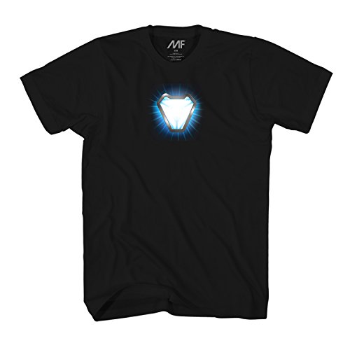 Marvel Avengers Infinity War Iron Man Arc Reactor Flare Mens T-Shirt (Small, Black)