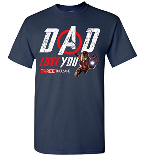 Avengerss End-Game Dad Love You 3000 Ironman Tony-Stark T-Shirt Navy
