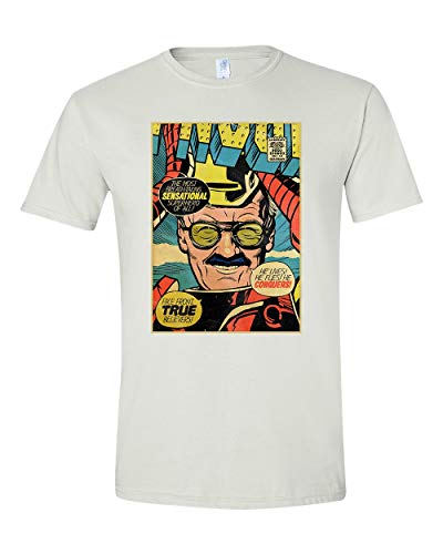 Stan LEE Ironman Comic Book T Shirt, Avengers Parody (White Large)