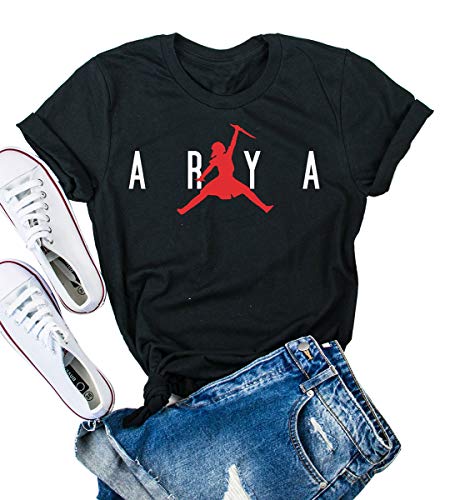 Arya Not Today T Shirt Got Stark Tshirt Womens Tops Summer Shirts (S, Black)